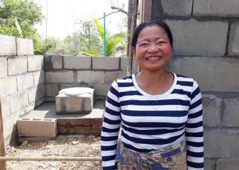 Mrs Phaiboun  at Thamuang village, Khong District, Champasak Province. 